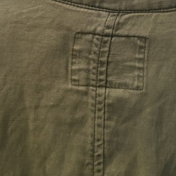 Anthropologie Sanctuary Military Frill Peplum Linen Blend Army Green Jacket  NEW - Picture 14 of 16